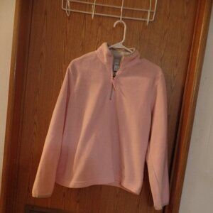 Old Navy Women's Velour-Feeling Pink Quarter-Zipper Pullover, Size L